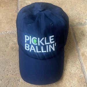 custom navy “pickle ballin” hat